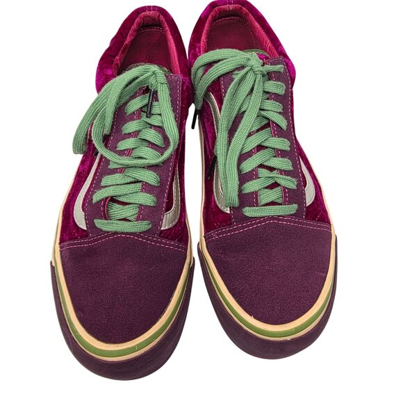 Vans Old Skool Sinners Club Sneakers Red Velvet US Mens 10 Retro Style - Picture 2 of 7